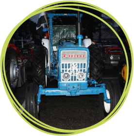 A decorated tractor 